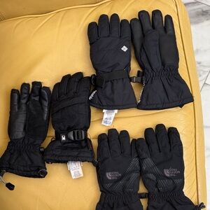 The North Face Columbia Omni Heat Spyder Snow Ski Gloves lot Black